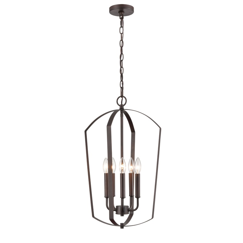 Millennium 9825-RBZ Ivey Lake Five Light Pendant, Rubbed Bronze
