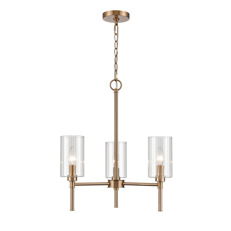 Millennium 9913-MG Chastine Three Light Chandelier, Modern Gold