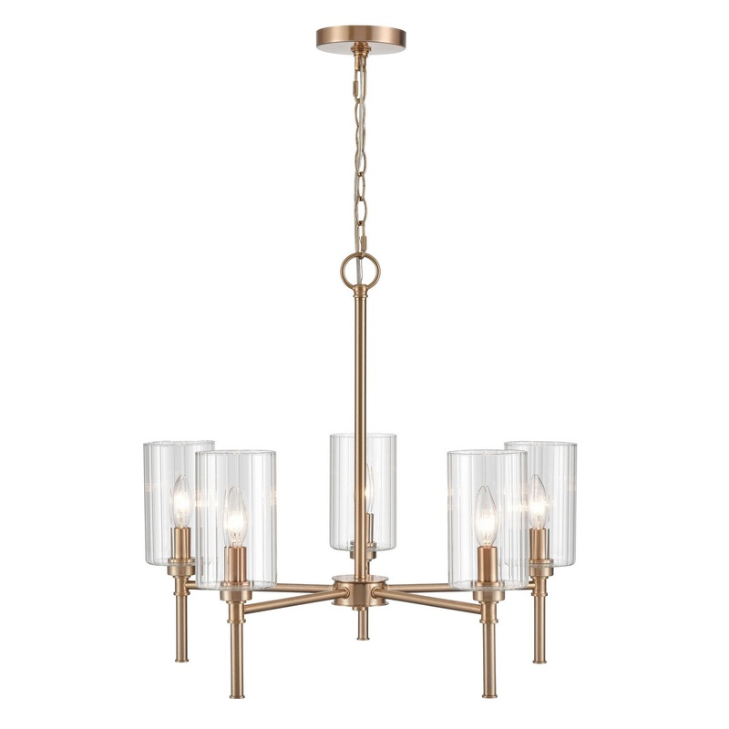 Millennium 9915-MG Chastine Five Light Chandelier, Modern Gold