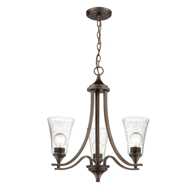 Millennium 1463-RBZ Natalie Three Light Chandelier, Rubbed Bronze