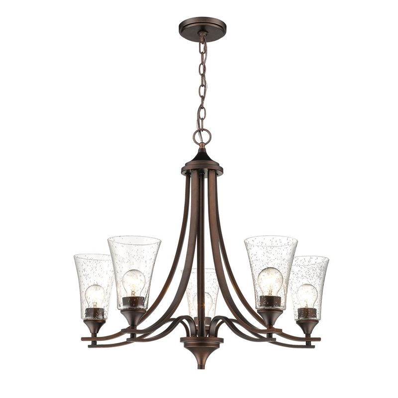 Millennium 1465-RBZ Natalie Five Light Chandelier, Rubbed Bronze