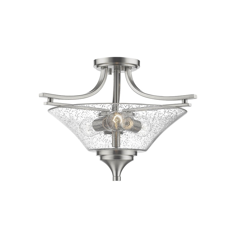 Millennium 1483-SN Natalie Three Light Semi-Flush Mount, Satin Nickel