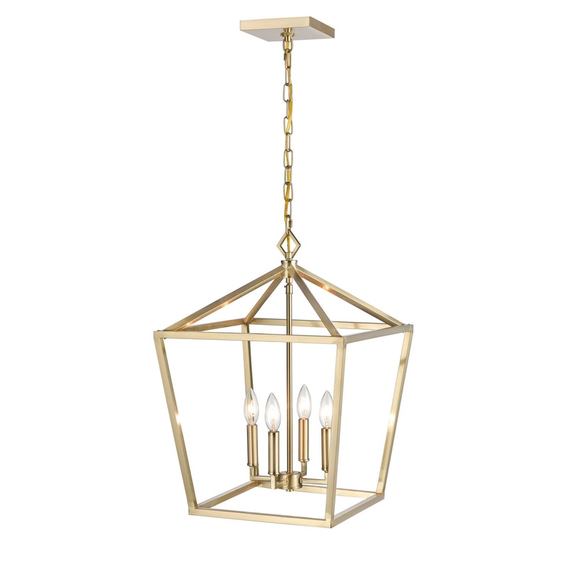 Millennium 3244-MG Four Light Pendant, Modern Gold