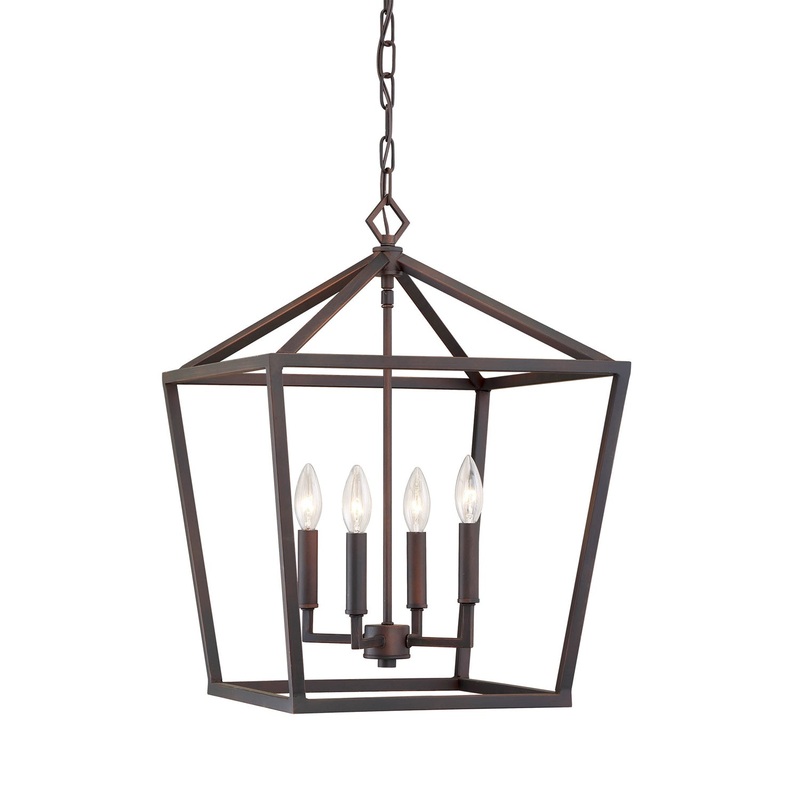 Millennium 3244-RBZ Four Light Pendant, Rubbed Bronze