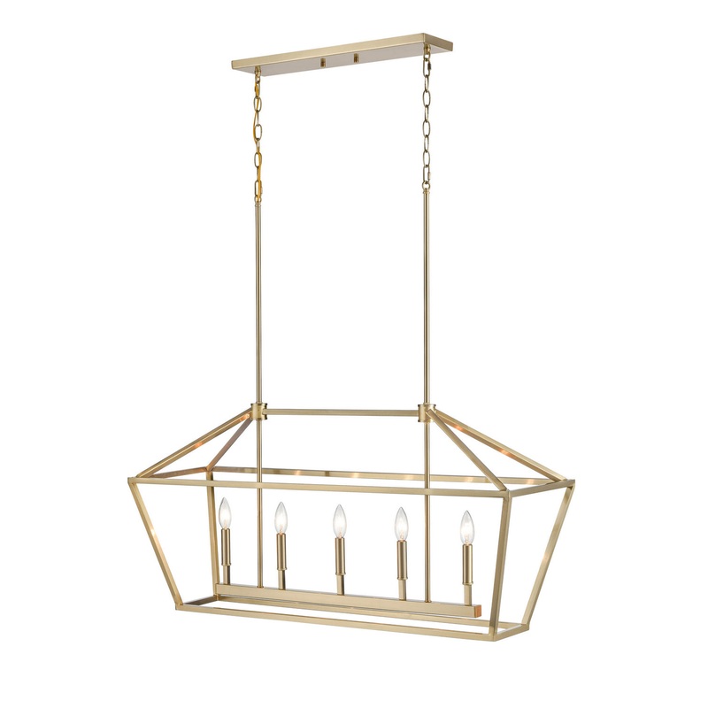 Millennium 3245-MG Five Light Pendant, Modern Gold