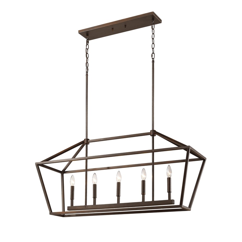 Millennium 3245-RBZ Five Light Pendant, Rubbed Bronze