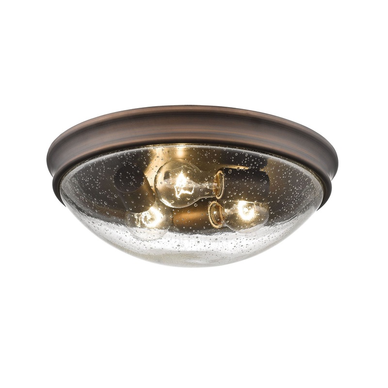 Millennium 5229-RBZ Three Light Flushmount, Rubbed Bronze