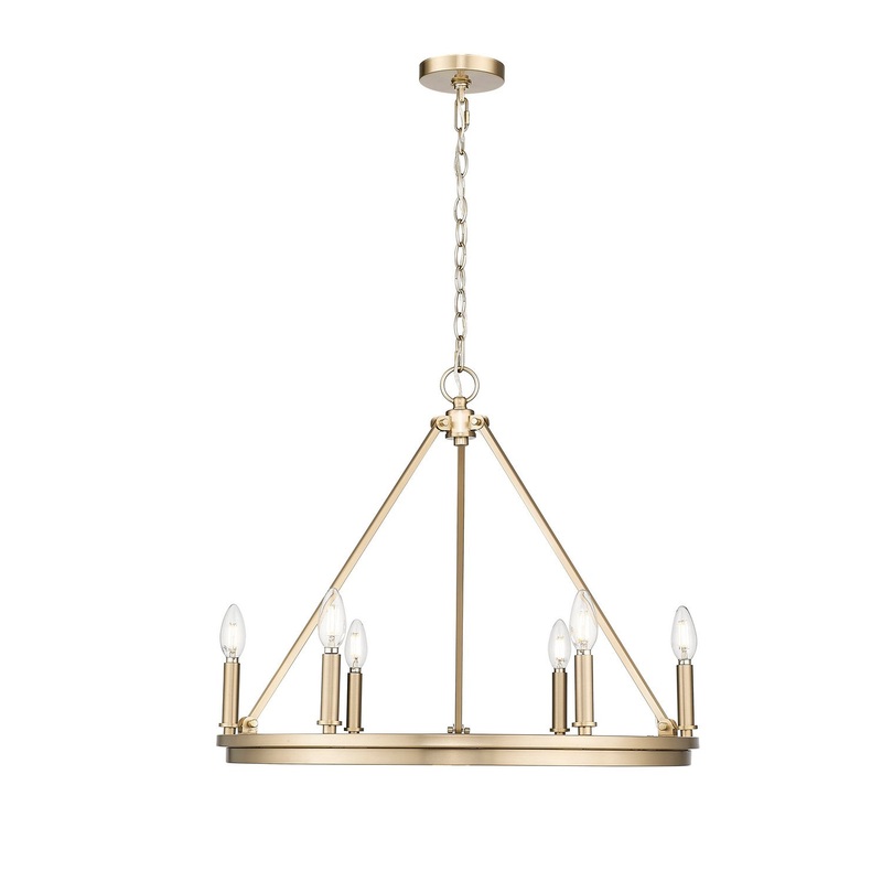 Millennium 9506-MG Carruth Six Light Chandelier, Modern Gold