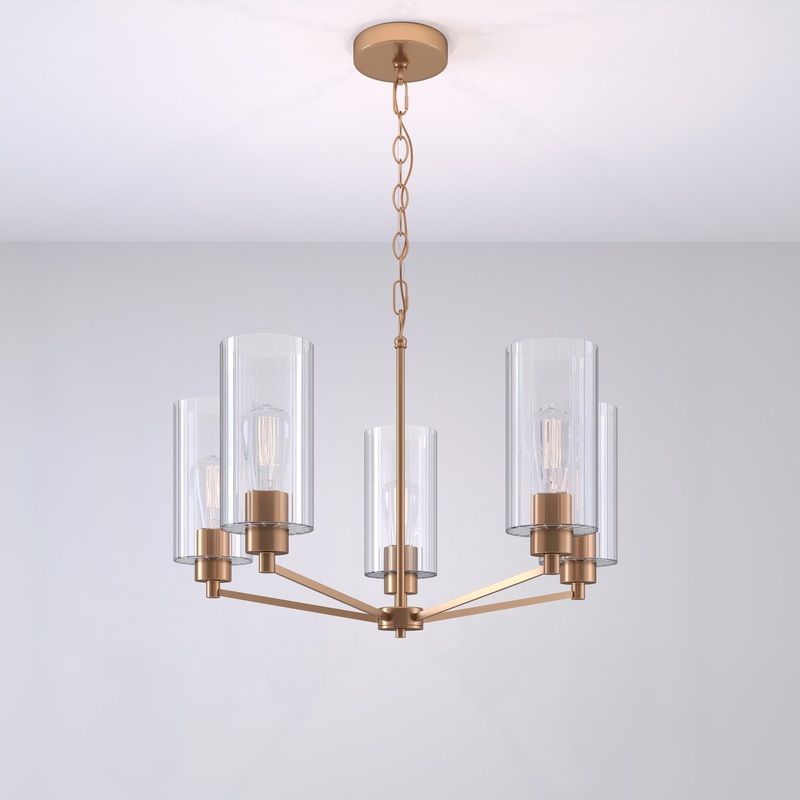 Millennium 9515-MG Beverlly Five Light Chandelier, Modern Gold