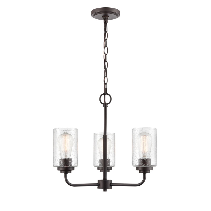 Millennium 9603-RBZ Moven Three Light Chandelier, Rubbed Bronze