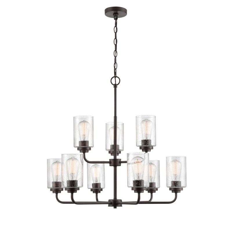 Millennium 9609-RBZ Moven Nine Light Chandelier, Rubbed Bronze