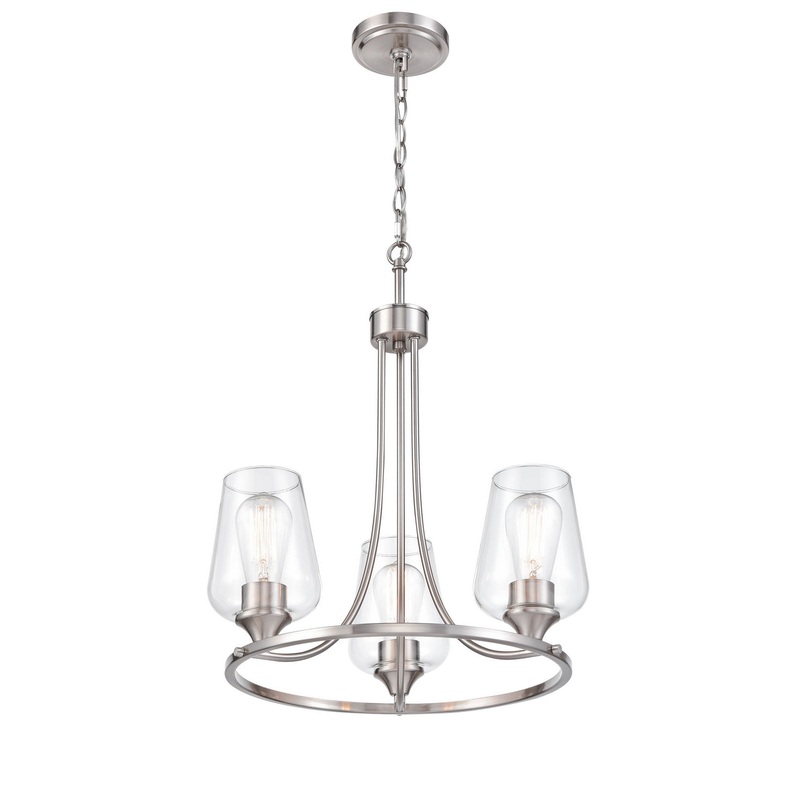 Millennium 9723-BN Ashford Three Light Chandelier, Brushed Nickel