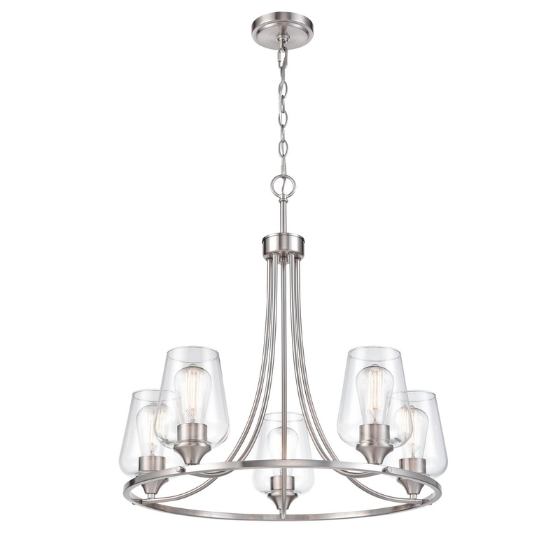Millennium 9725-BN Ashford Five Light Chandelier, Brushed Nickel
