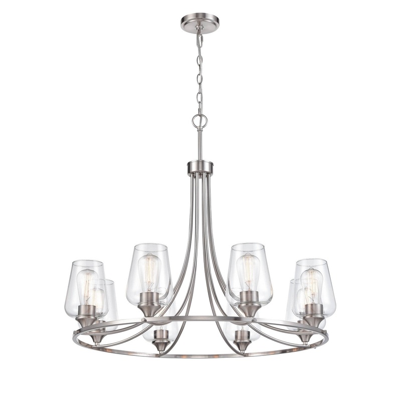 Millennium 9728-BN Ashford Eight Light Chandelier, Brushed Nickel