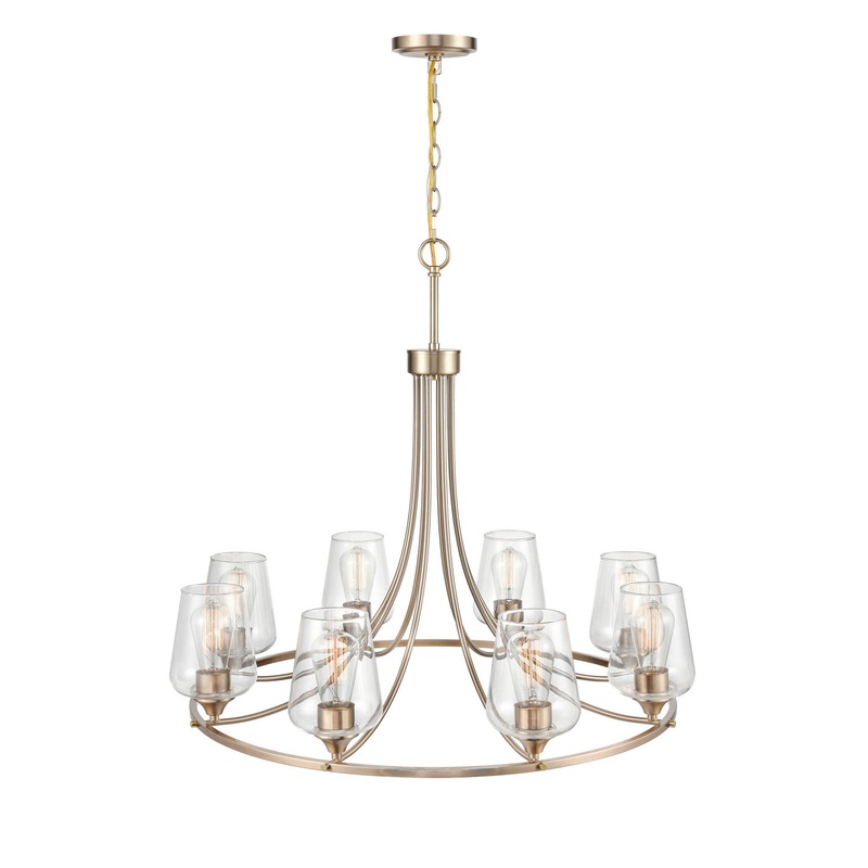 Millennium 9728-MG Ashford Eight Light Chandelier, Modern Gold