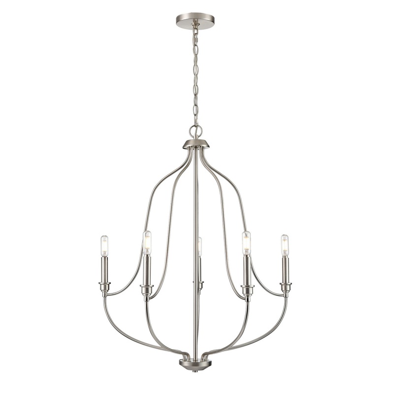 Millennium 98005-BN Senoia Five Light Chandelier, Brushed Nickel