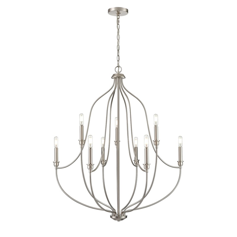Millennium 98009-BN Senoia Nine Light Chandelier, Brushed Nickel