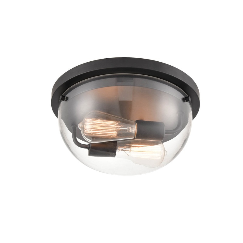 Millennium 9712-MB Ashford Two Light Flushmount, Matte Black