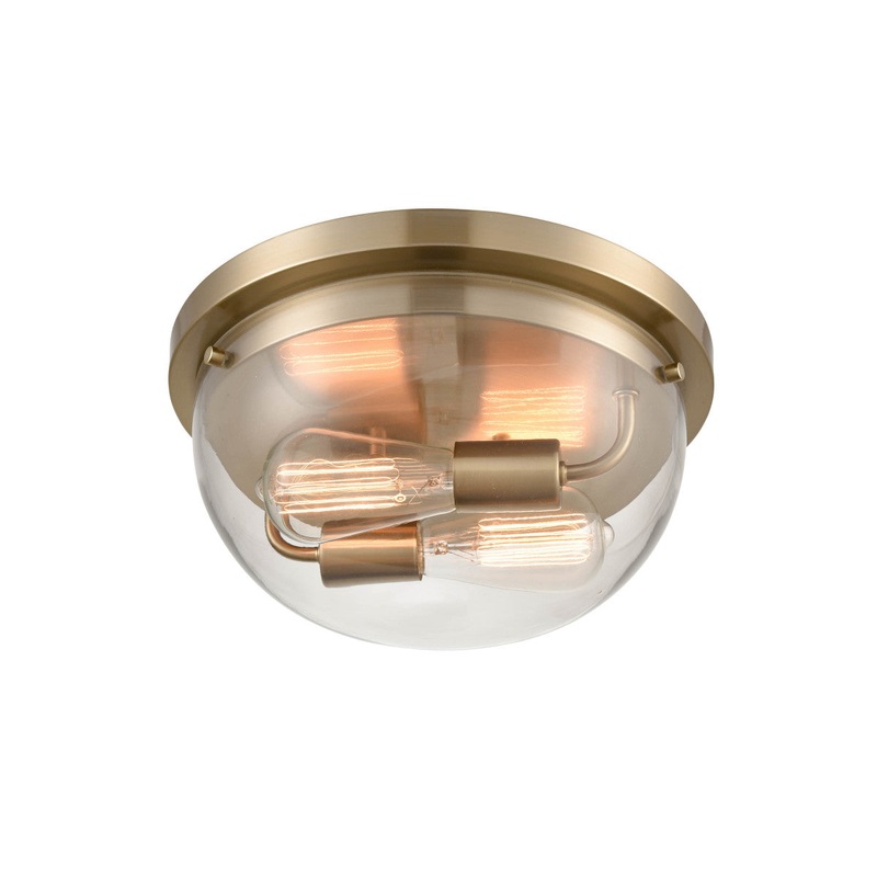 Millennium 9712-MG Ashford Two Light Flushmount, Modern Gold