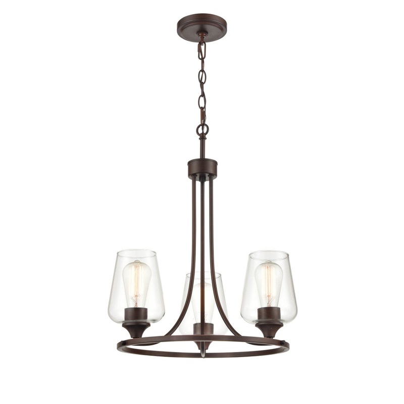 Millennium 9723-RBZ Ashford Three Light Chandelier, Rubbed Bronze