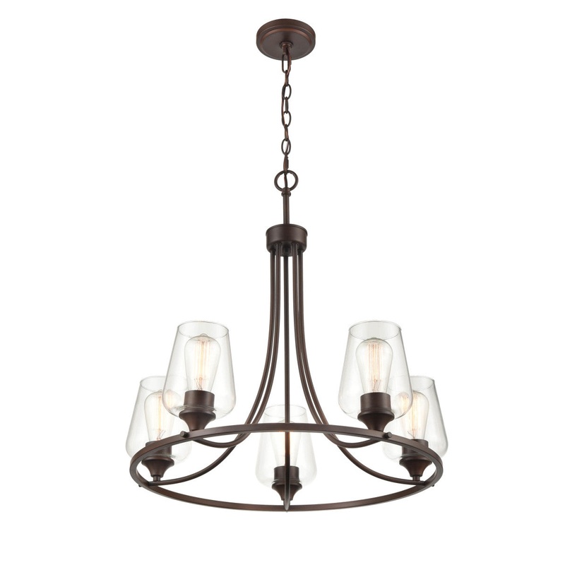 Millennium 9725-RBZ Ashford Five Light Chandelier, Rubbed Bronze