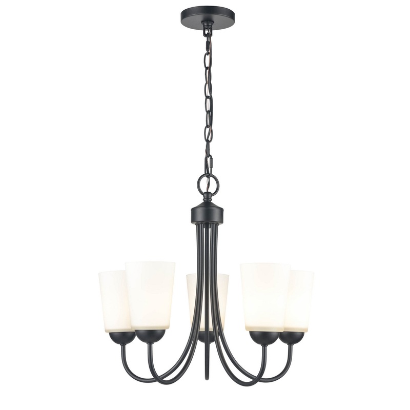 Millennium 9805-MB Ivey Lake Five Light Chandelier, Matte Black