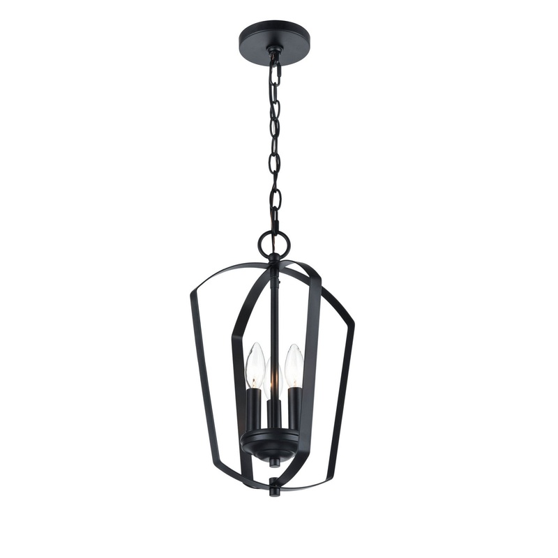 Millennium 9823-MB Ivey Lake Three Light Chandelier, Matte Black