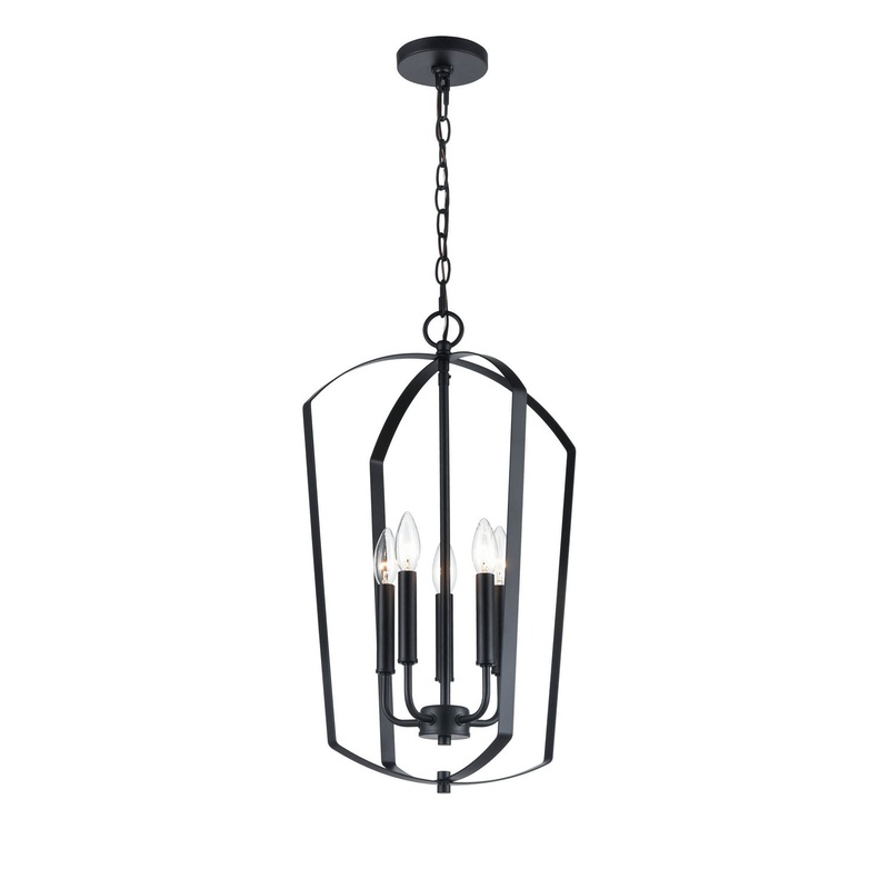Millennium 9825-MB Ivey Lake Five Light Chandelier, Matte Black