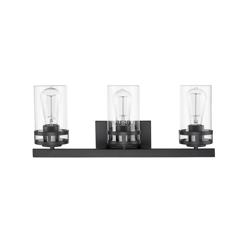 Millennium 91023-MB Lunden Three Light Vanity, Matte Black