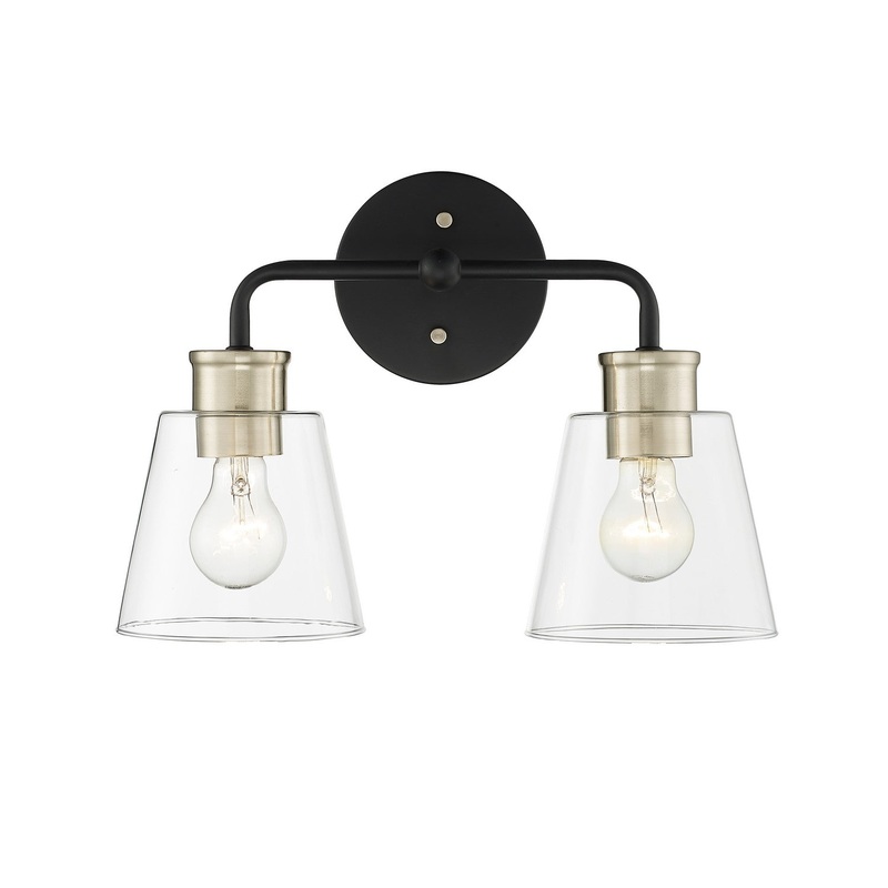 Millennium 9132-MB/MG Cameron Two Light Vanity, Matte Black Modern Gold