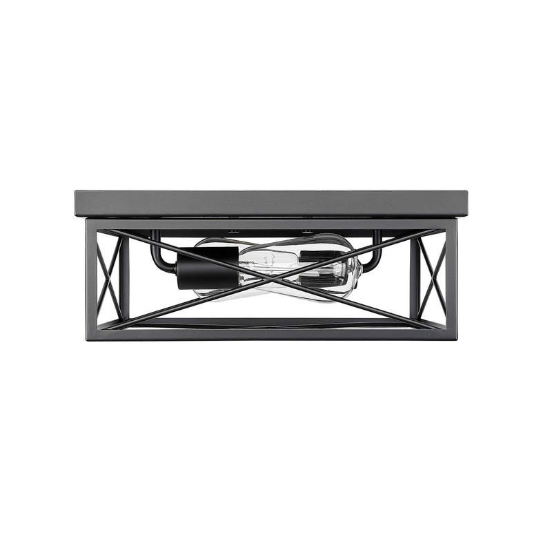Millennium 94102-MB Two Light Flushmount, Matte Black
