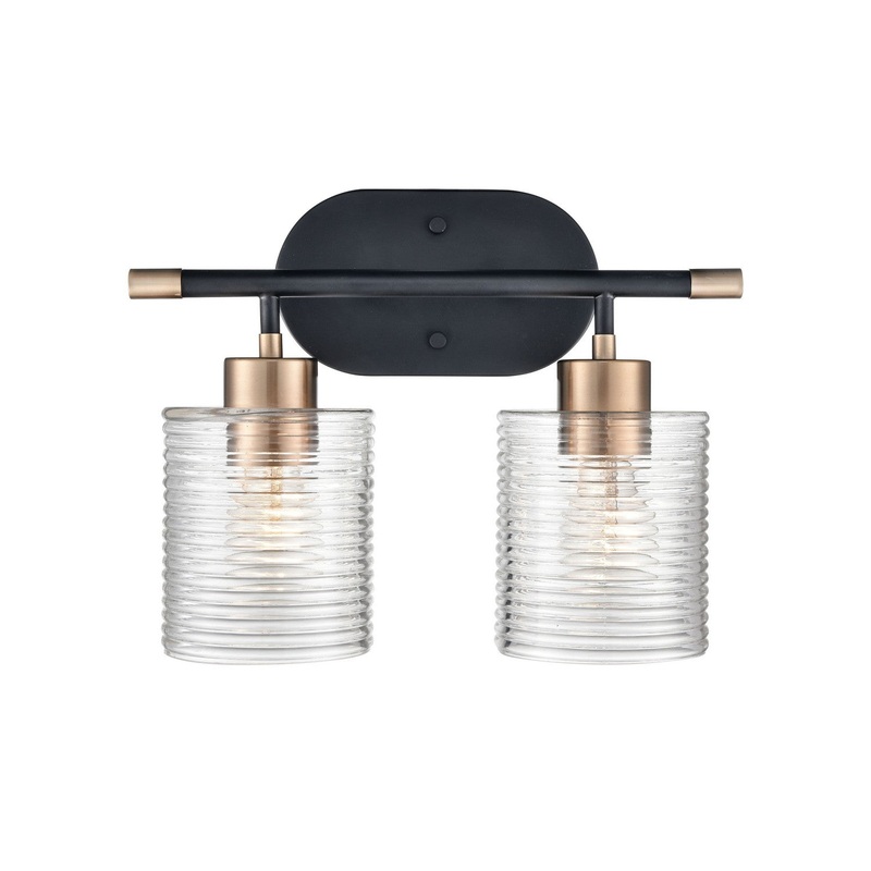 Millennium 9412-MB/MG Renitta Two Light Vanity, Matte Black Modern Gold