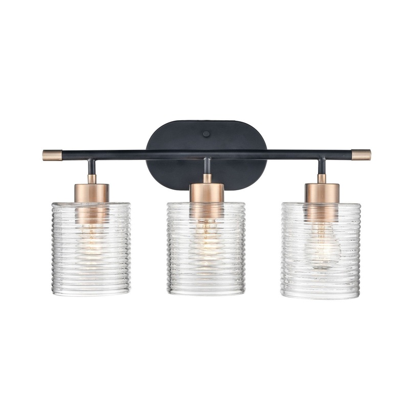 Millennium 9413-MB/MG Renitta Three Light Vanity, Matte Black Modern Gold