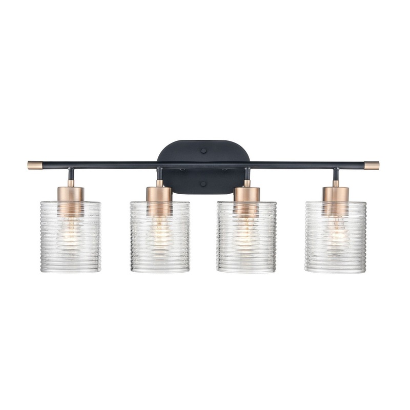 Millennium 9414-MB/MG Renitta Four Light Vanity, Matte Black Modern Gold