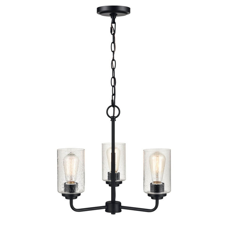 Millennium 9603-MB Moven Three Light Chandelier, Matte Black