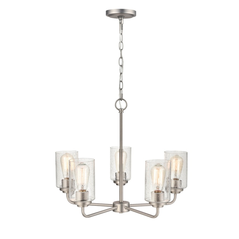 Millennium 9605-SN Moven Five Light Chandelier, Satin Nickel
