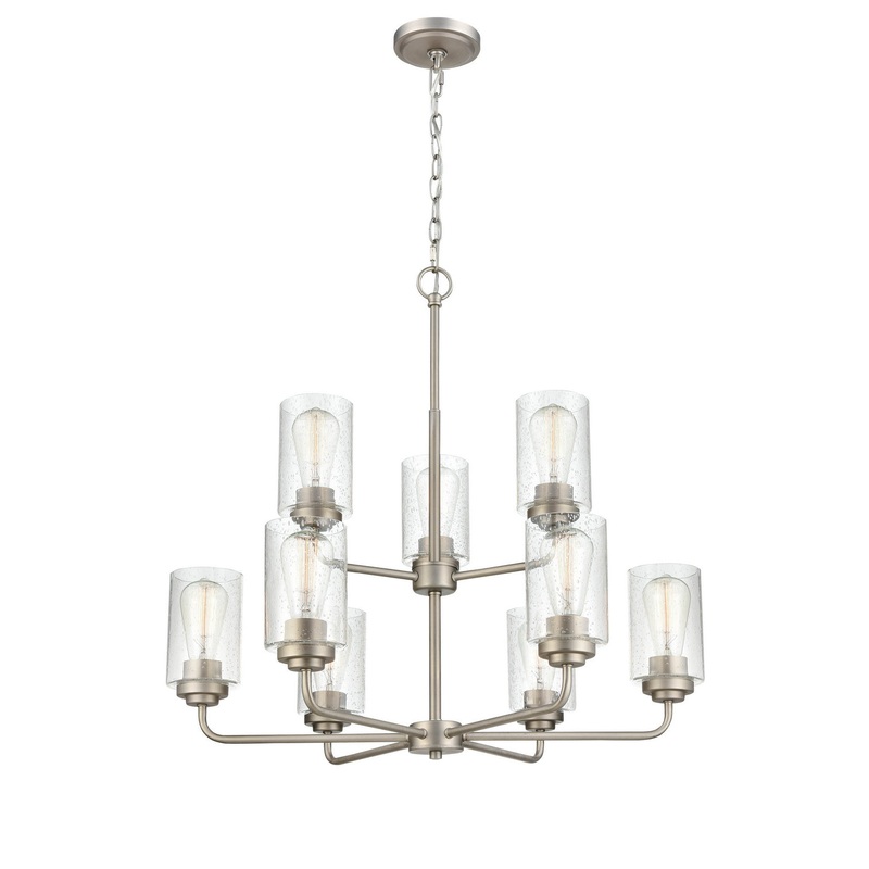 Millennium 9609-SN Moven Nine Light Chandelier, Satin Nickel