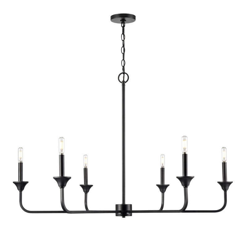 Millennium 97426-MB Herring Six Light Chandelier, Matte Black