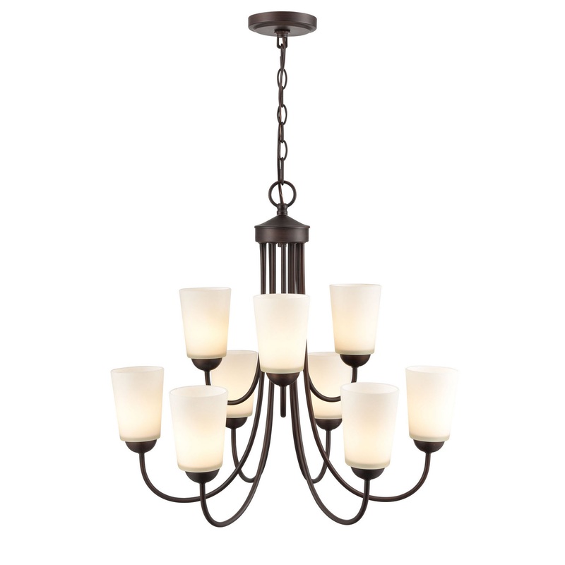 Millennium 9809-RBZ Ivey Lake Nine Light Chandelier, Rubbed Bronze