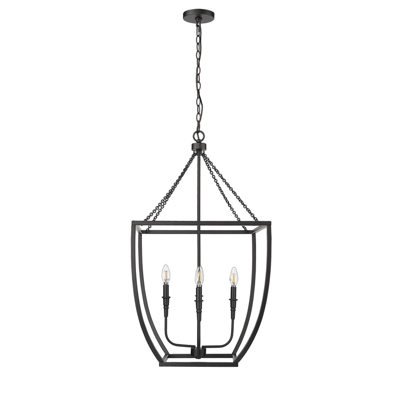 Millennium 13804-MB Kelsey Four Light Pendant, Matte Black