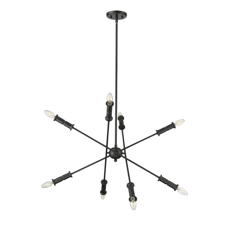 Millennium 29108-MB Potiss Eight Light Chandelier, Matte Black