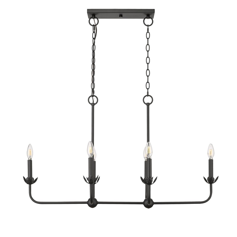 Millennium 29806-MB Freesia Six Light Chandelier, Matte Black