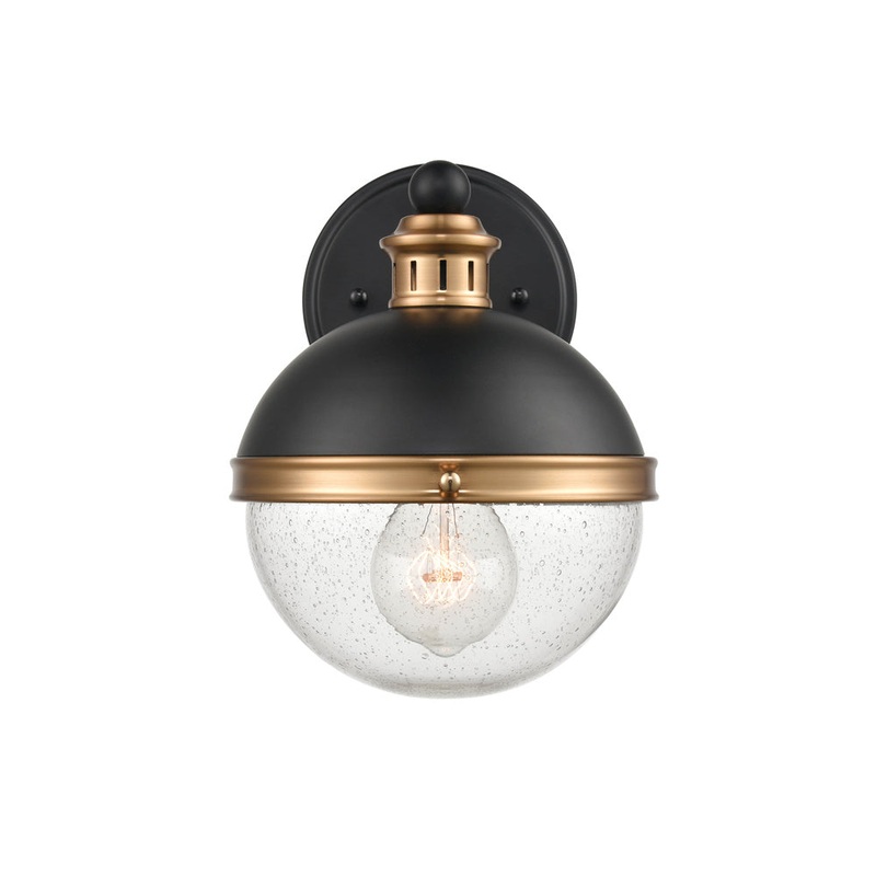 Millennium 4251-MB/AB Ellmira One Light Wall Sconce, Matte Black/ Aged Brass