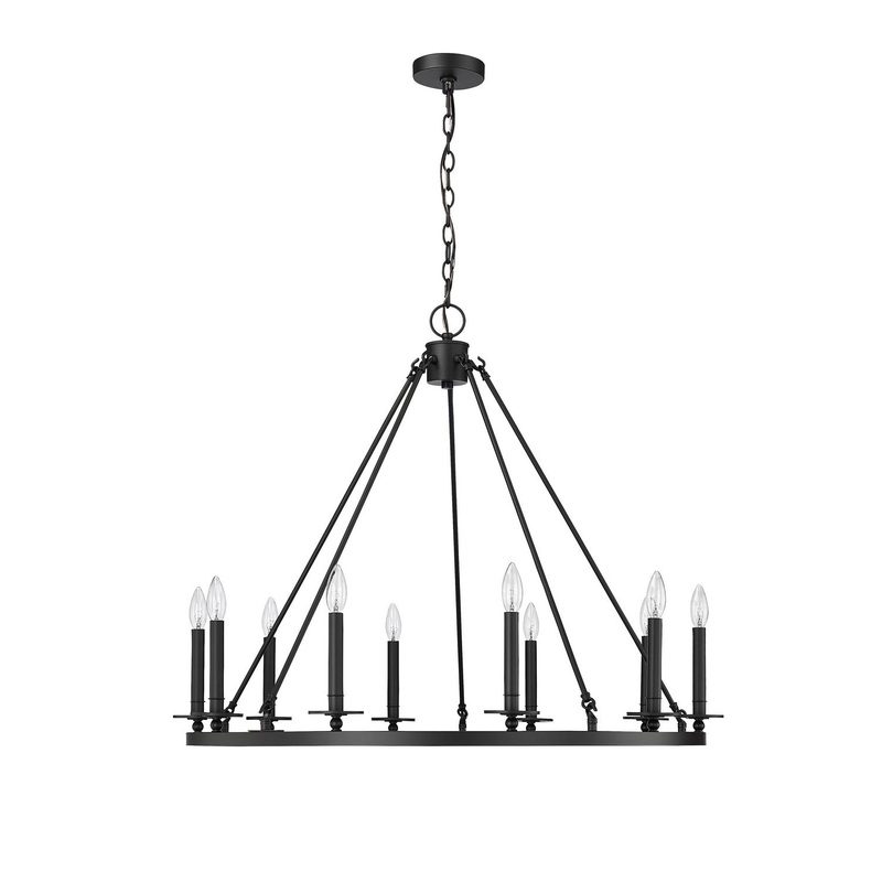 Millennium 46710-MB Florence Ten Light Chandelier, Matte Black