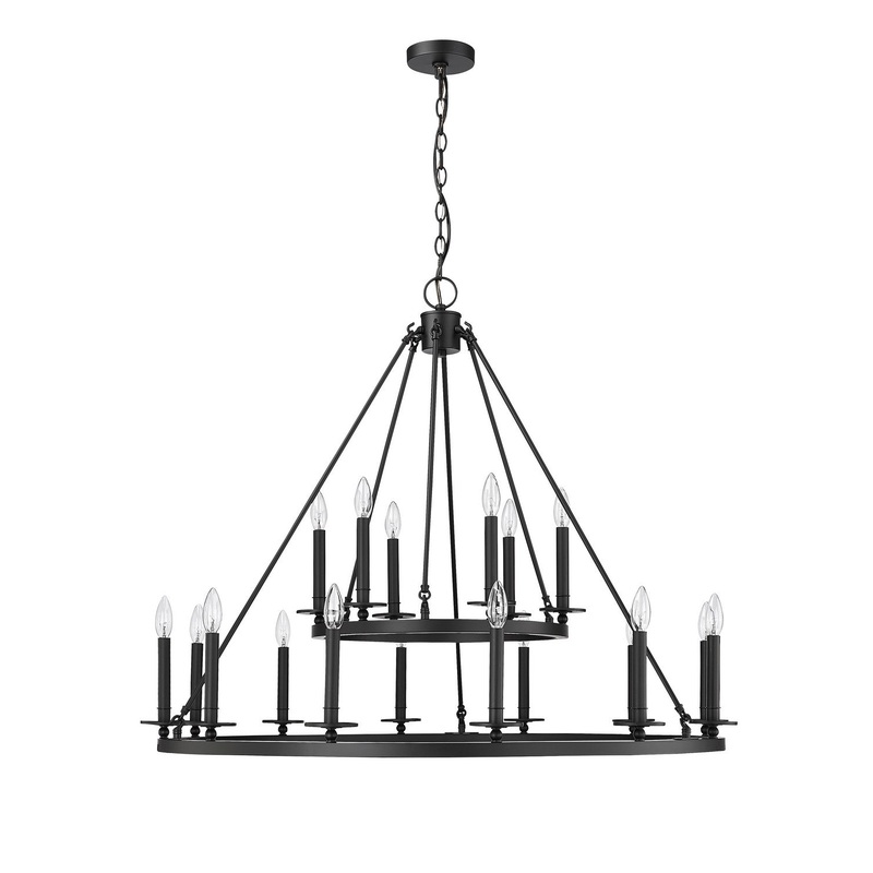 Millennium 46718-MB Florence 18 Light Chandelier, Matte Black