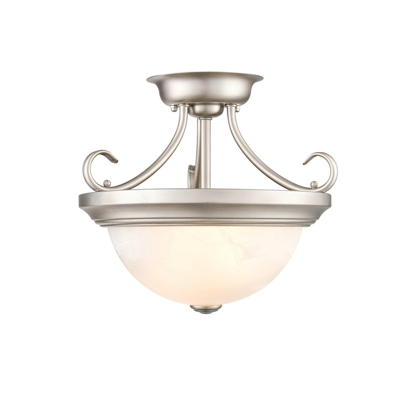 Millennium 4771-SN Two Light Semi-Flush Mount, Satin Nickel