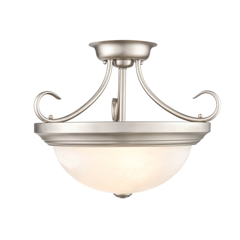 Millennium 4773-SN Two Light Semi-Flush Mount, Satin Nickel