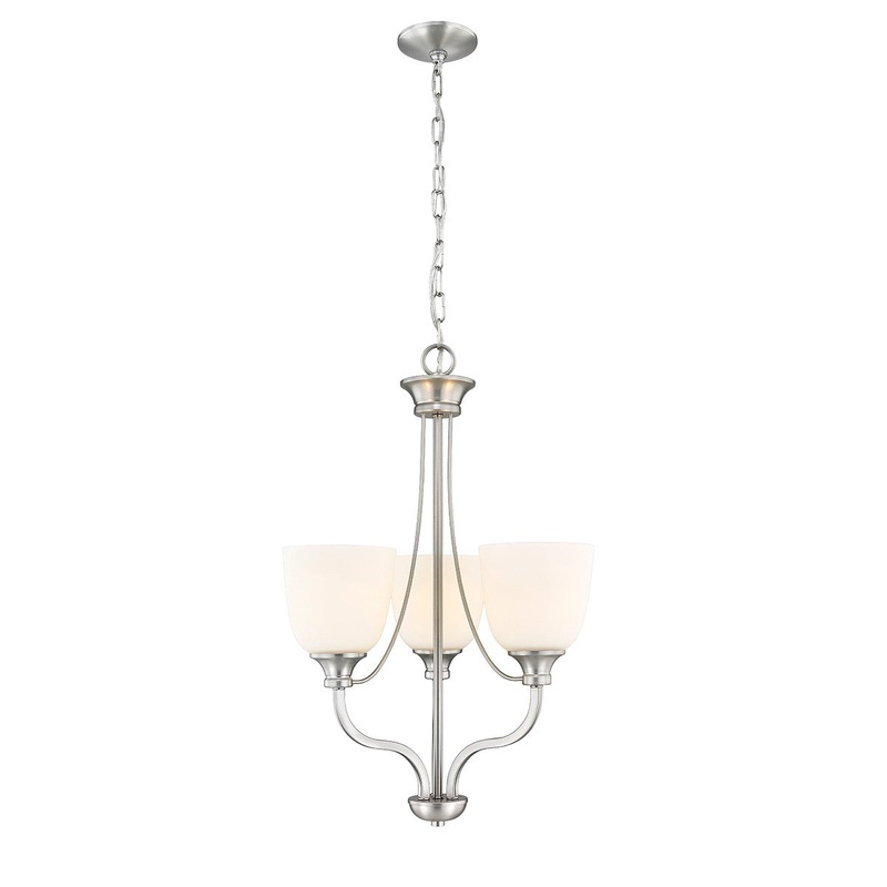Millennium 492003-BN Alberta Three Light Chandelier, Brushed Nickel (Discontinued)