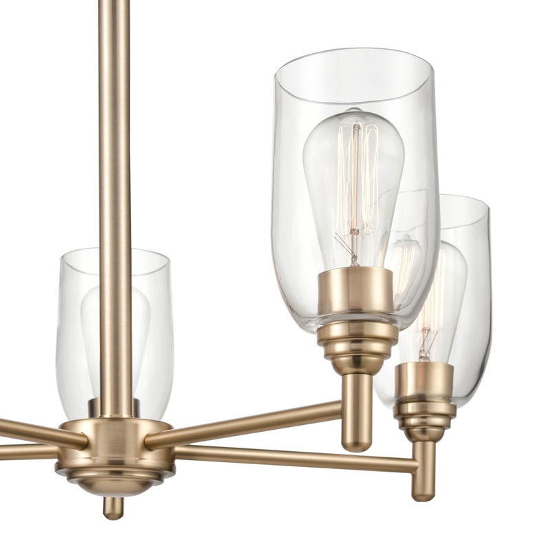 Millennium 4995-MG Arlett Five Light Chandelier, Modern Gold