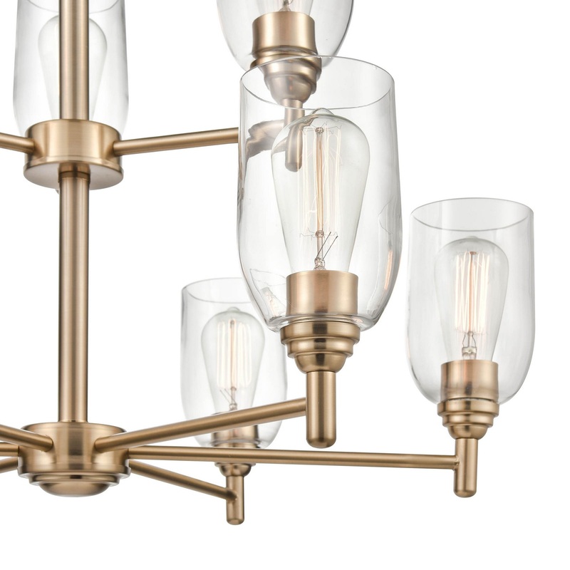 Millennium 4999-MG Arlett Nine Light Chandelier, Modern Gold